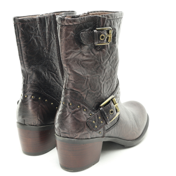 Earth Denali Altitude Leather Bootie Heeled Boot Women‘s 7 Brown - Picture 10 of 16